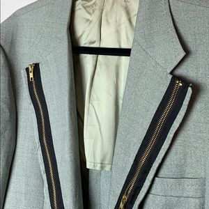 Zipper Lapel Sport Coat